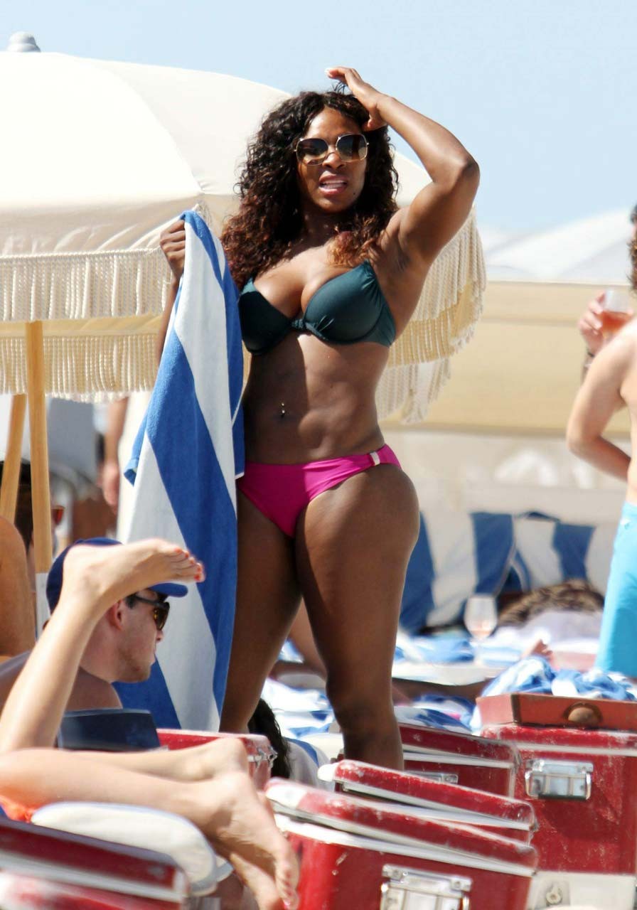 Serena Williams exposing sexy body and hot ass in bikini on beach #75295950