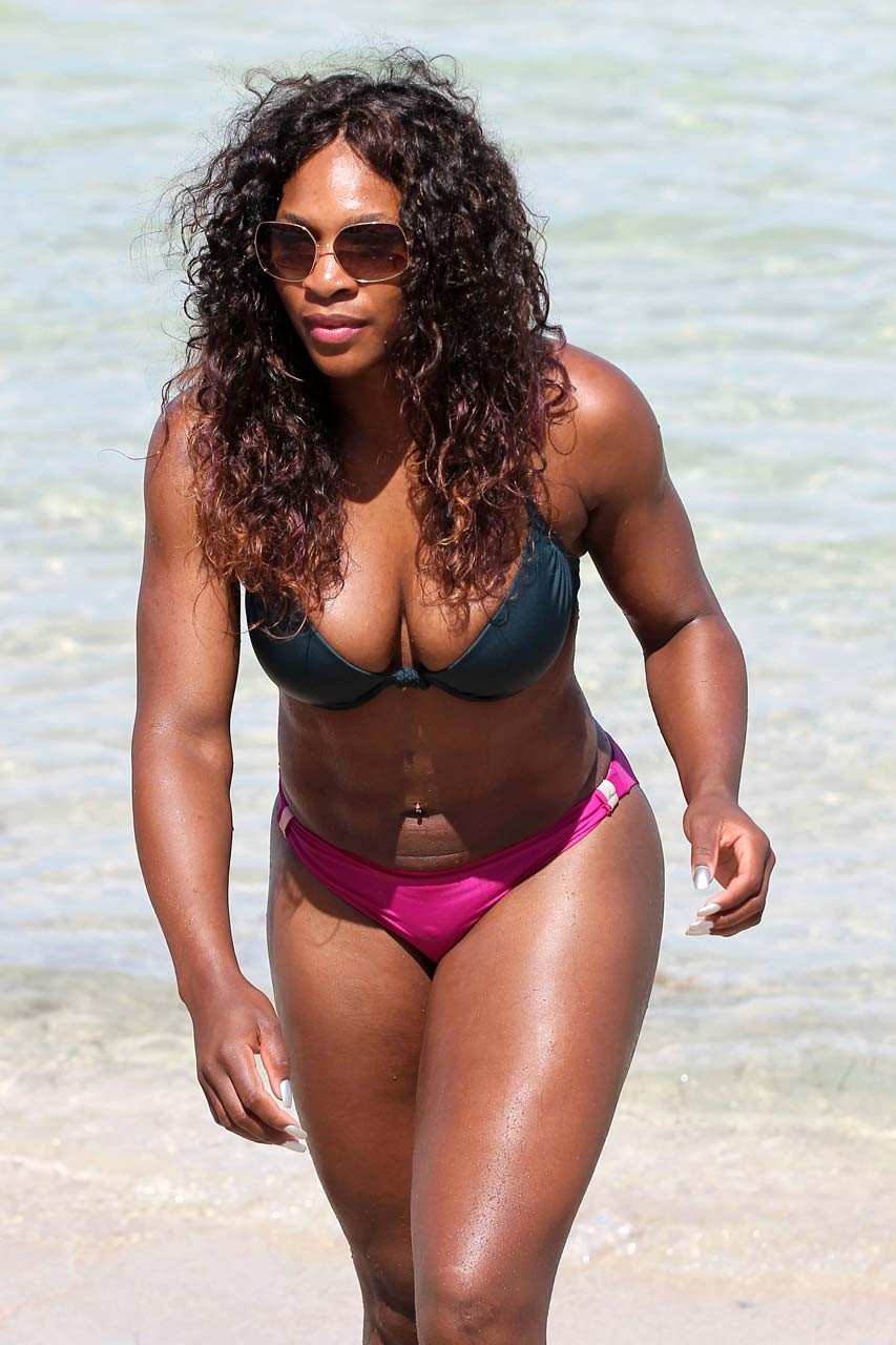 Serena Williams exposing sexy body and hot ass in bikini on beach #75295958