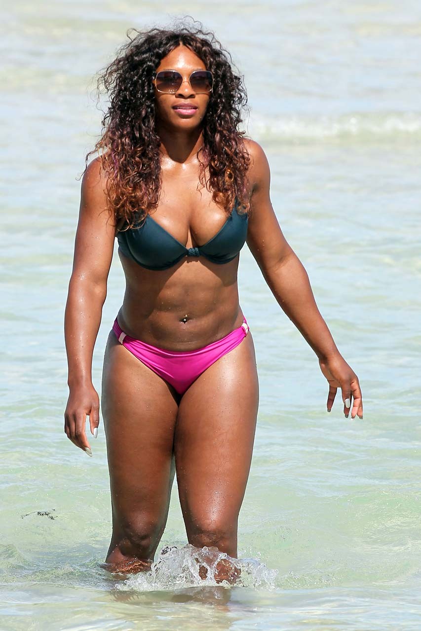 Serena Williams exposing sexy body and hot ass in bikini on beach #75295965