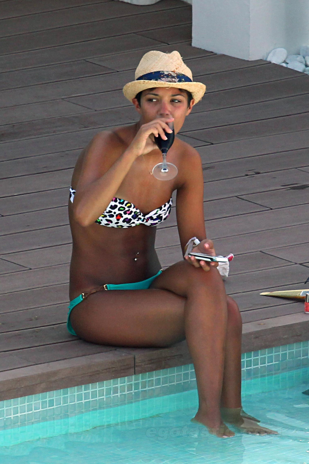 Frankie Sandford sunbathing topless on the beach in Ibiza #75295346