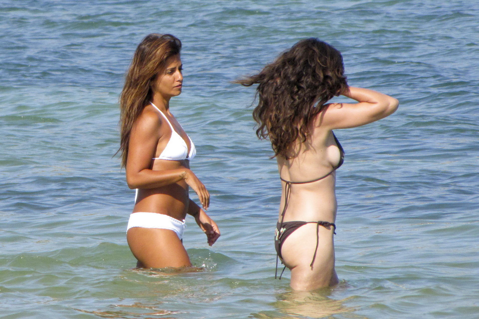 Monica Cruz wearing sexy bikini on the beach in Ibiza #75336322
