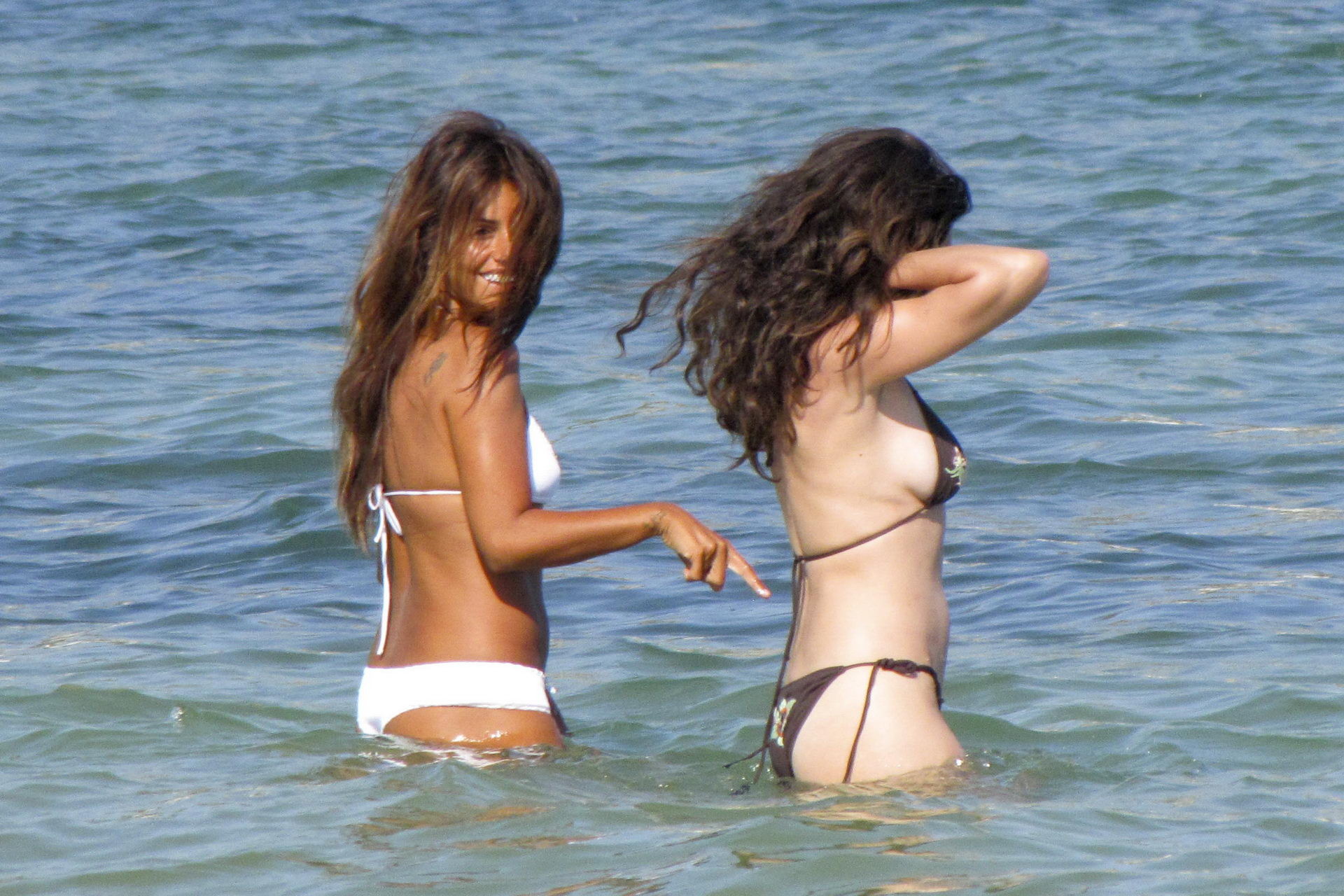 Monica Cruz wearing sexy bikini on the beach in Ibiza #75336331
