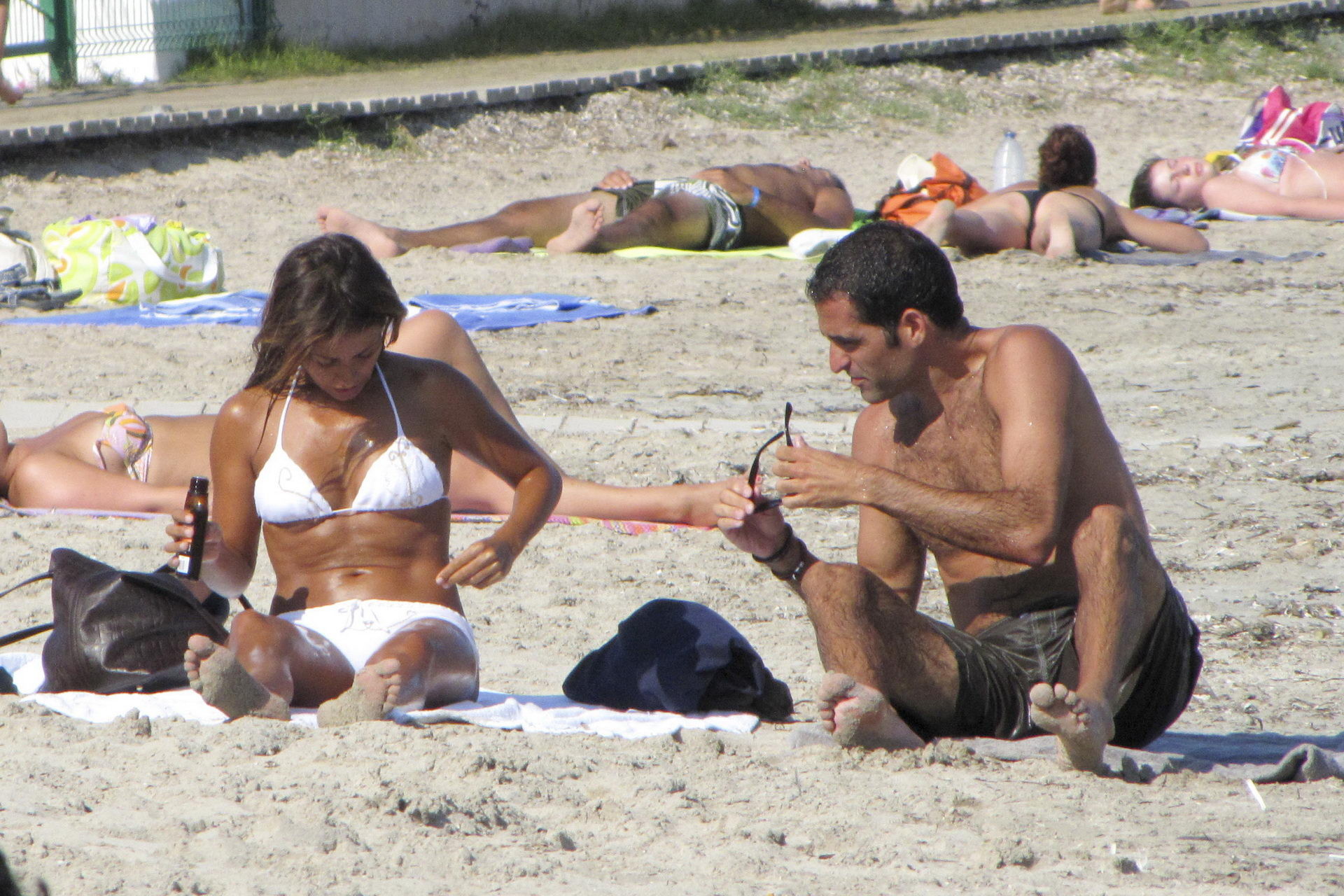 Monica Cruz wearing sexy bikini on the beach in Ibiza #75336368