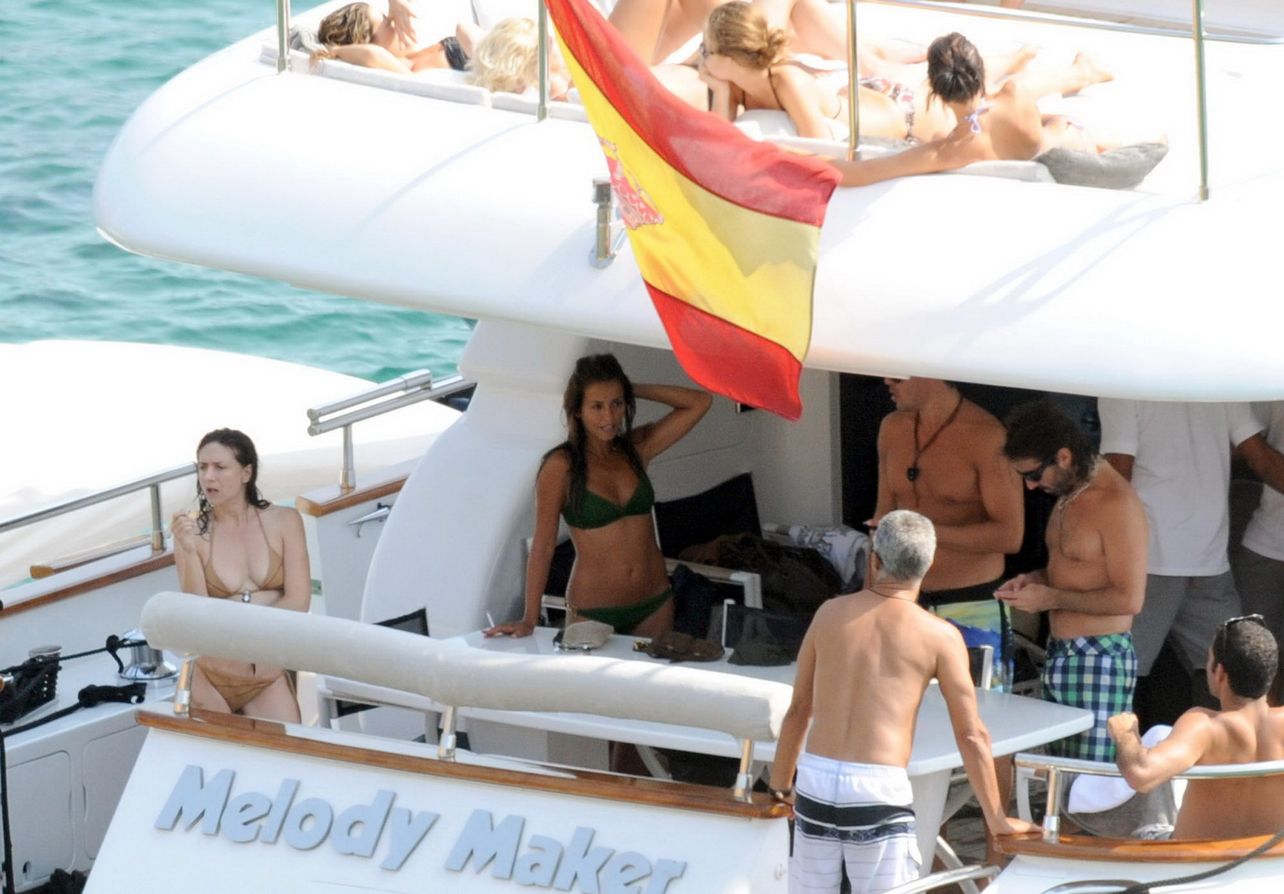 Monica Cruz wearing sexy bikini on the beach in Ibiza #75336395