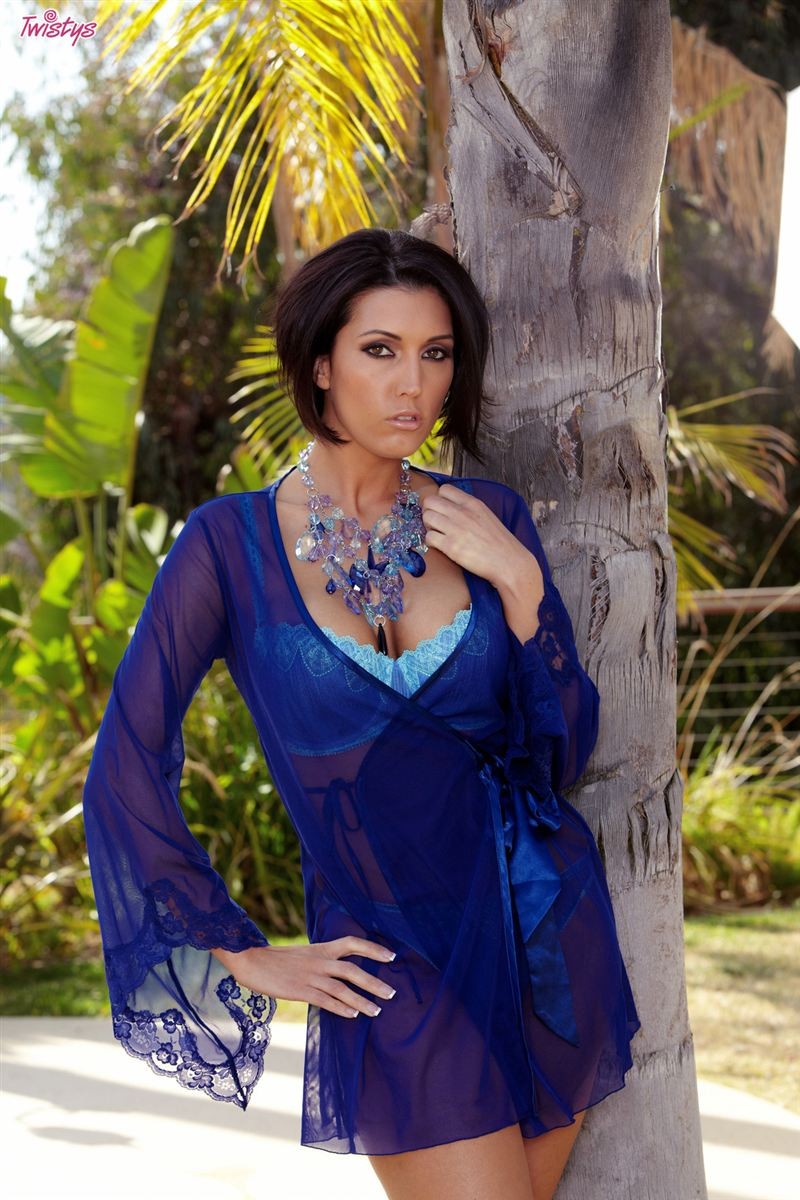 Dylan Ryder takes off her blue lingerie and uses a dildo #74738155