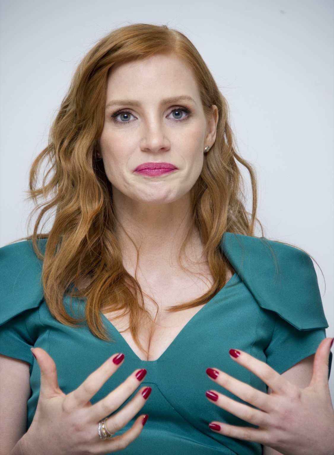 Jessica Chastain showing huge cleavage at A Most Violent Year photocall in Bever #75180205
