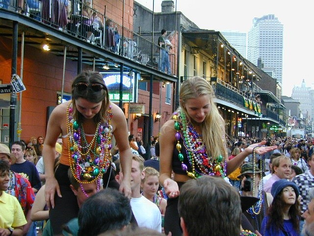 Wild and drunk babes showing their tits at the mardigras #76396745