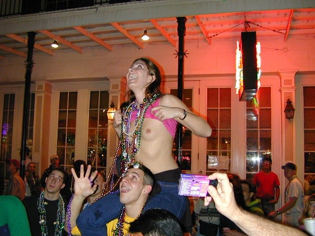 Wild and drunk babes showing their tits at the mardigras #76396755