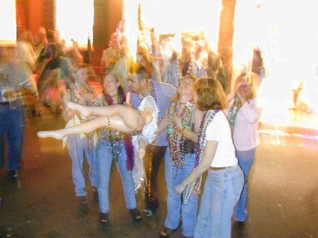 Wild and drunk babes showing their tits at the mardigras #76396759