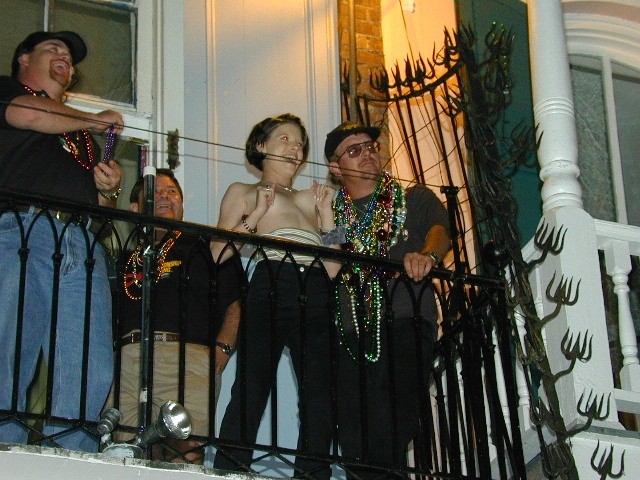 Wild and drunk babes showing their tits at the mardigras #76396764