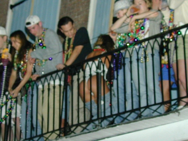 Wild and drunk babes showing their tits at the mardigras #76396778