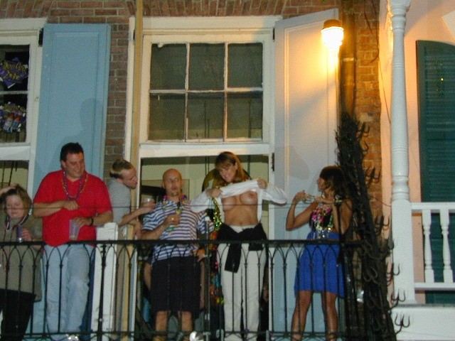 Wild and drunk babes showing their tits at the mardigras #76396786