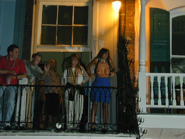 Wild and drunk babes showing their tits at the mardigras #76396800