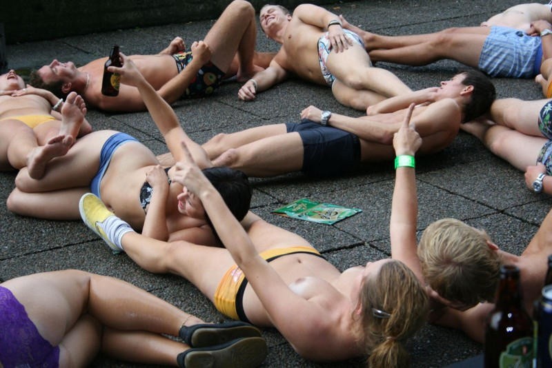 Crazy Drunk Spring Break College Girls Flashing Perky Tits #76399480