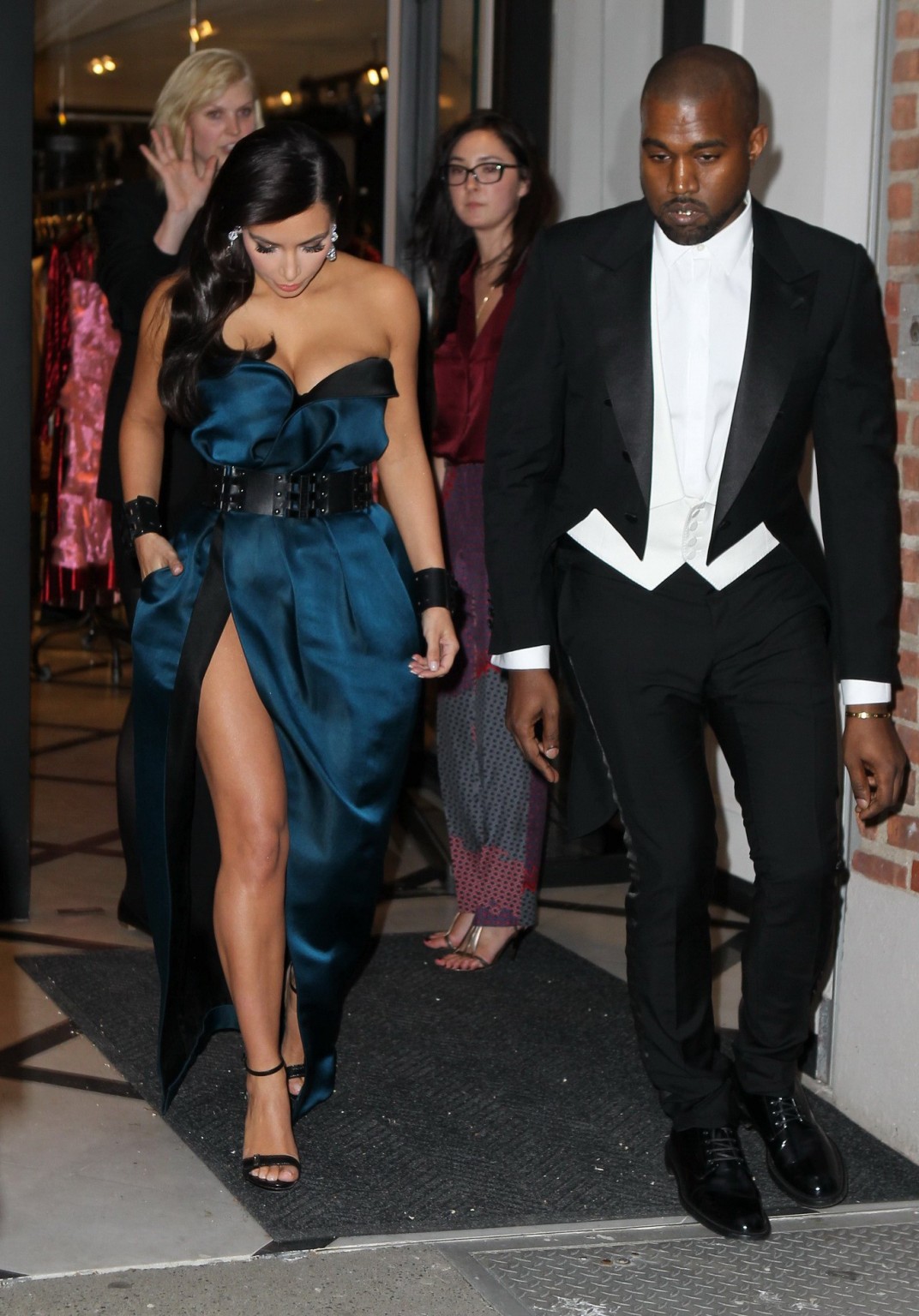 Kim Kardashian cleavy and leggy flashing her panties while leaving MET Costume I #75197211