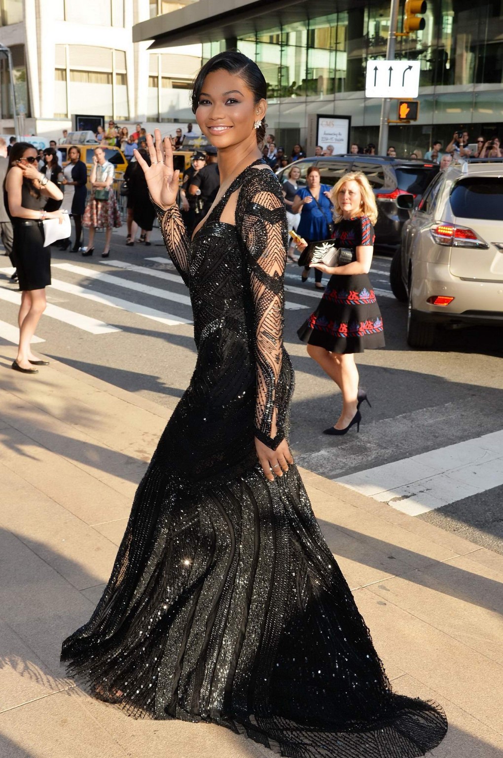 Chanel Iman showing off huge cleavage at the 2014 CFDA fashion awards at Alice T #75195429