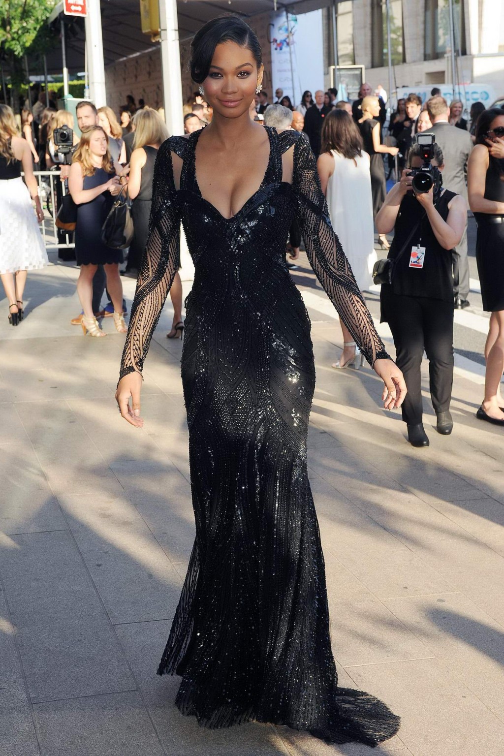 Chanel Iman showing off huge cleavage at the 2014 CFDA fashion awards at Alice T #75195436