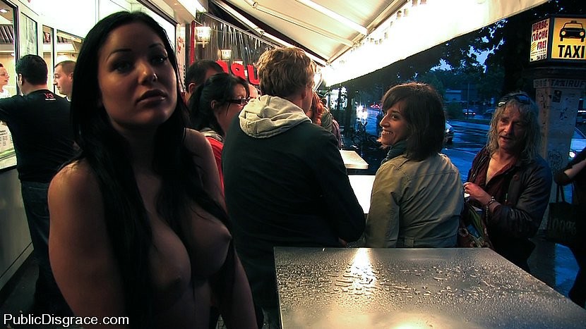 Angelica Heart bound and exposed in public fucked with an audience watching #68740865