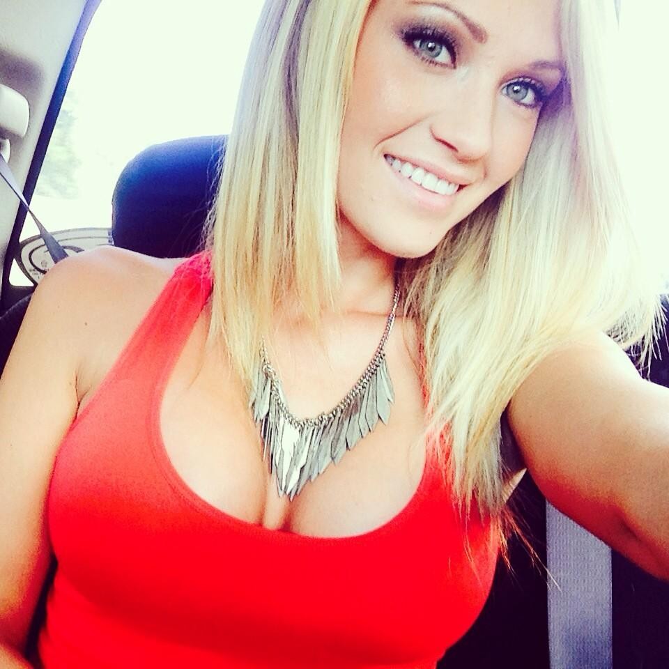 Busty blonde cleavage selfies #67603662