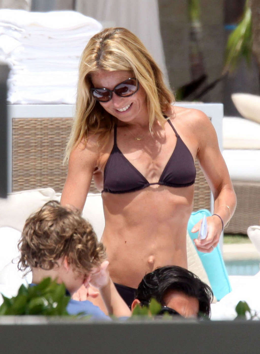 Kelly Ripa showing nice nipples and sexy body in bikini on beach #75371692