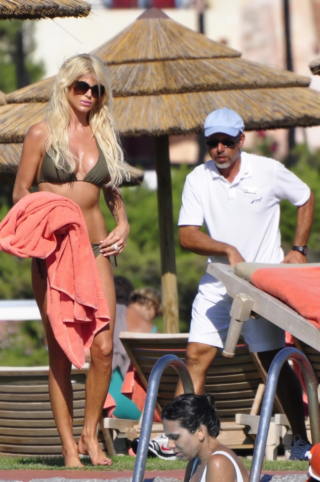 Victoria Silvstedt wearing bikini at the pool in Porto Cervo #75290893