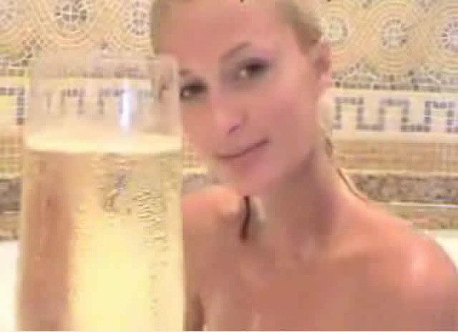Rich babe Paris Hilton taking bath and showing perfect nude body #75435886