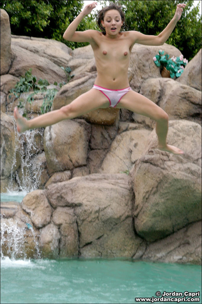 delicious teen jordan capri is diving topless outdoor #78632955