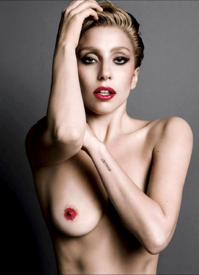 Lady Gaga  see her tits and pussy  totally nude posing pictures #75189891