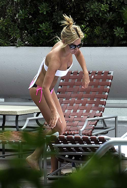 Ashley Tisdale exposing her sexy body and hot ass in thong on pool #75284493