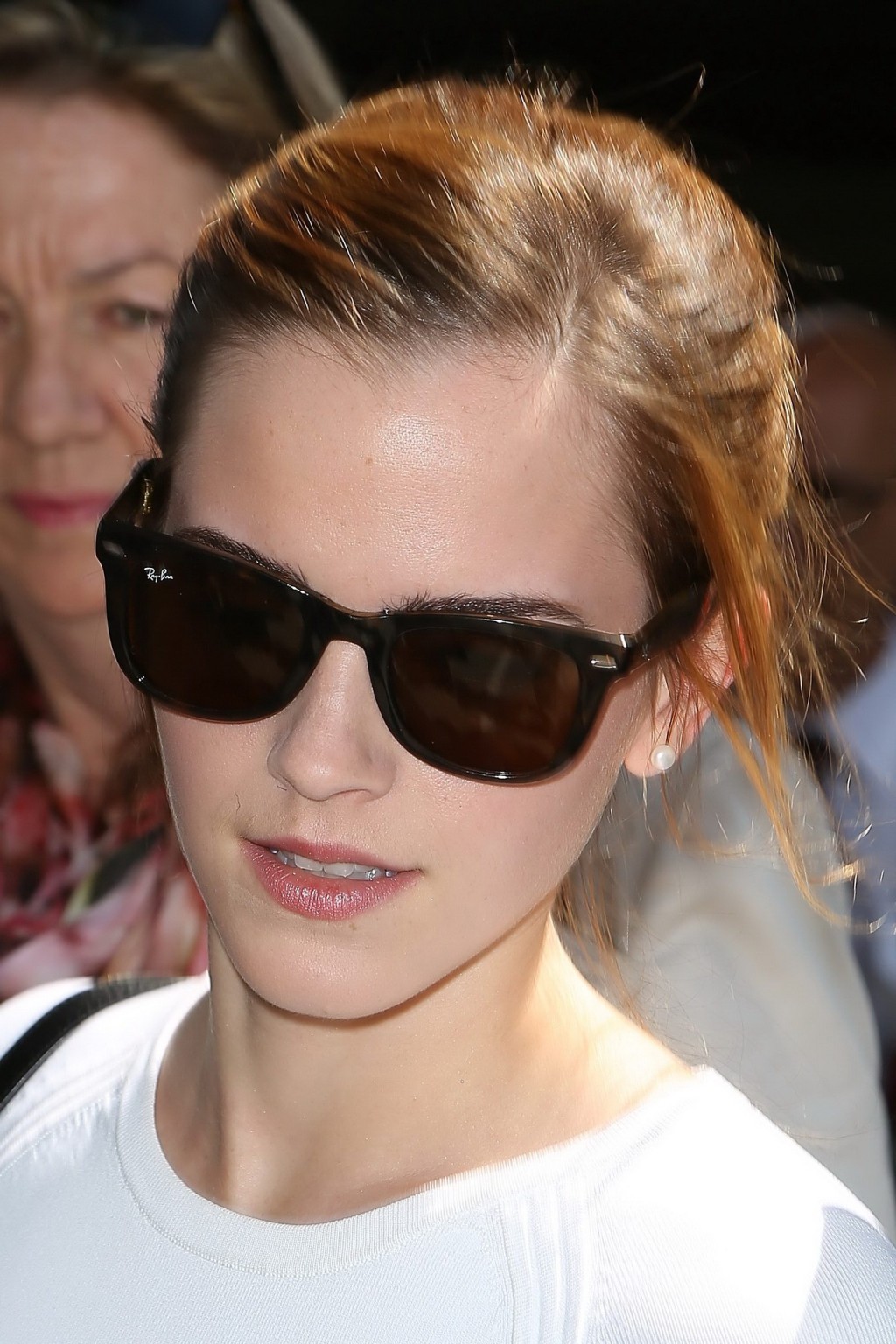 Emma Watson Braless Wearing White Tight Mini Dress At The Airport In France