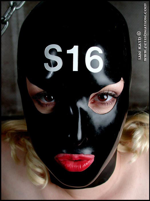 Chained blonde in latex and gas mask gets clamped #72200754