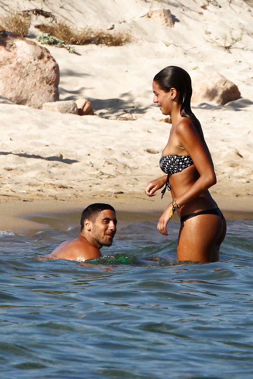 Melissa Satta showing her fantastic ass in thong bikini on beach paparazzi pictu #75294781