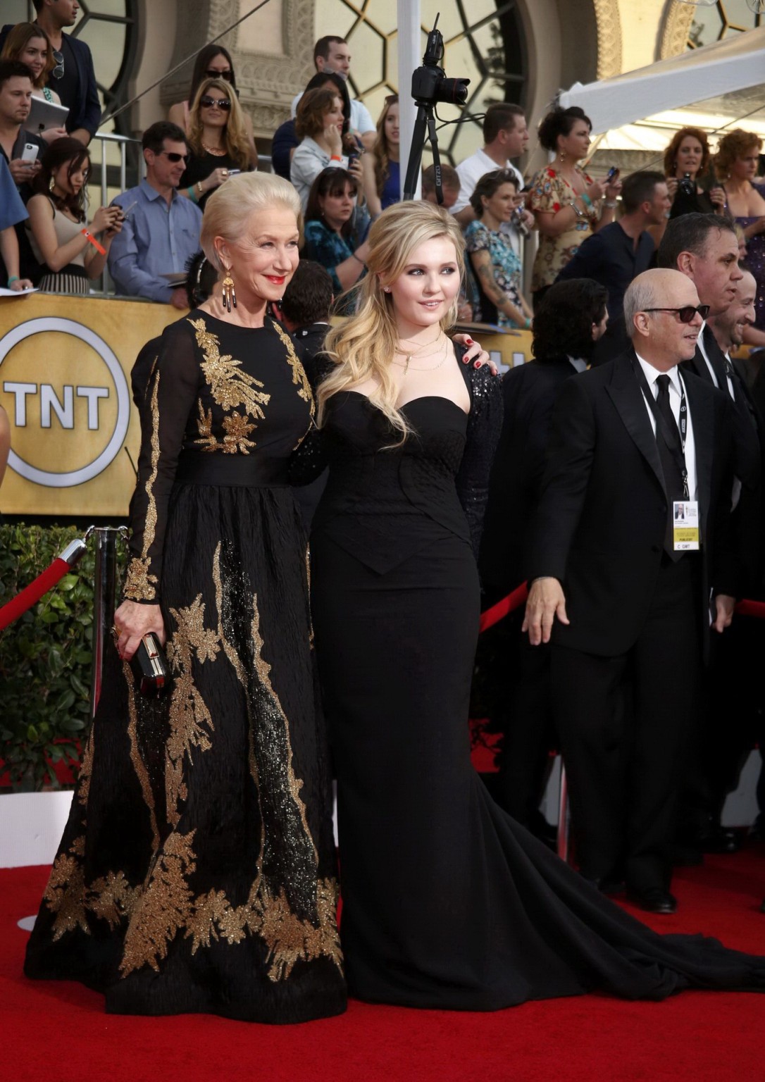 Busty Abigail Breslin wearing a low cut black dress at the 20th Annual SAG Award #75206822