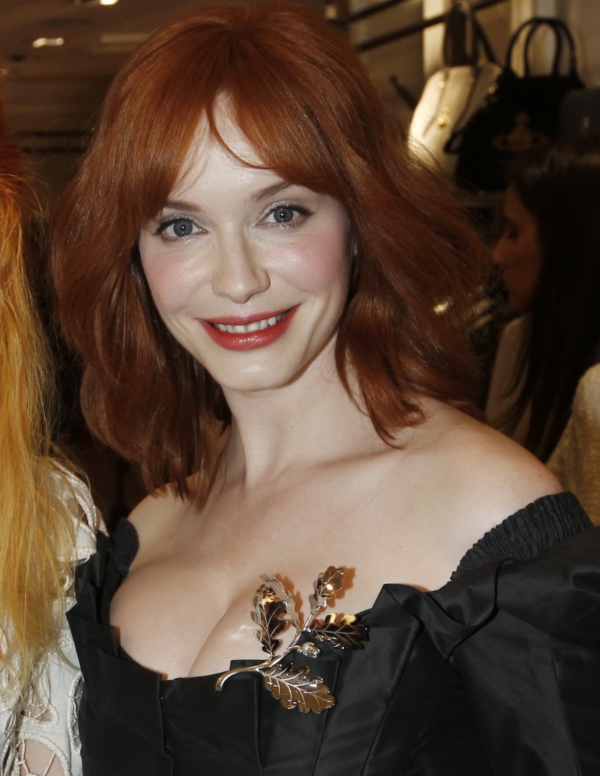 Christina Hendricks showing huge cleavage at Vivienne Westwood LA store opening #75310417