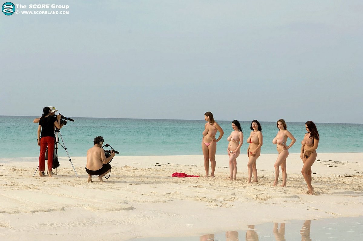 Busty bikini pornstars works on the beach #73137266