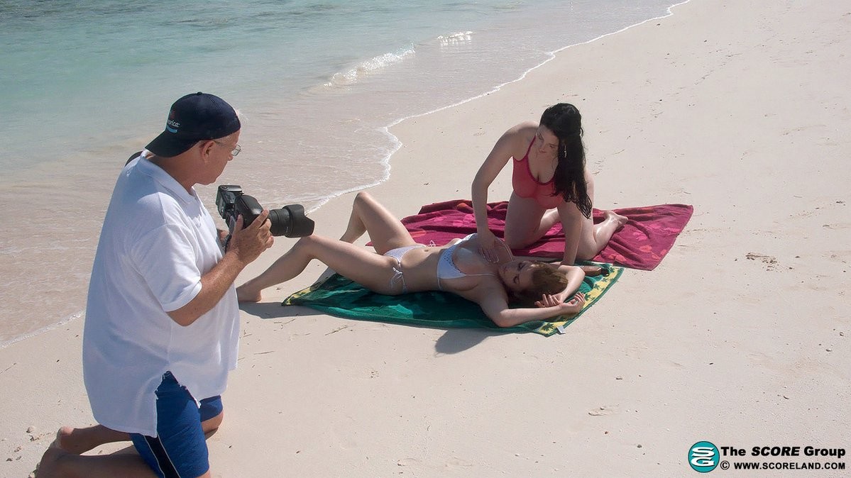 Busty bikini pornstars works on the beach #73137283