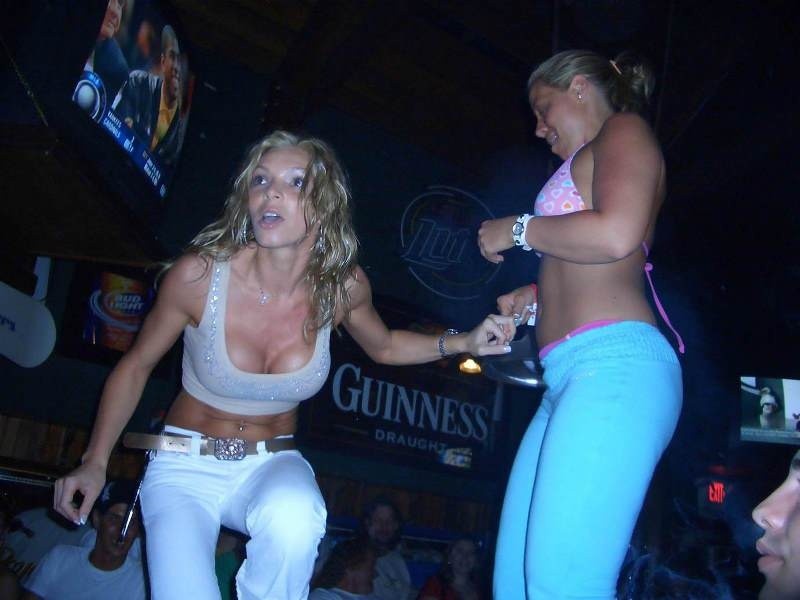 Drunk Wasted Party Girls Flashing Perky Breasts In Public #76400117