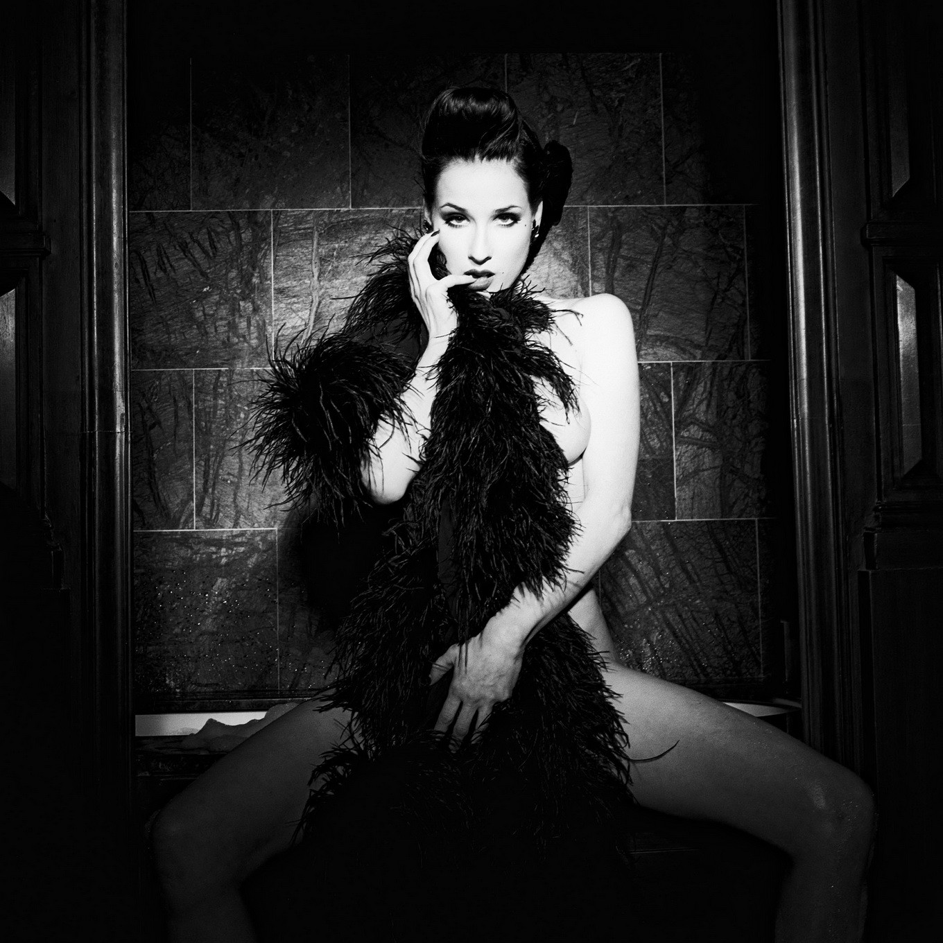 Dita Von Teese nude but hiding in very hot Christophe Mourthe photoshoot #75266607