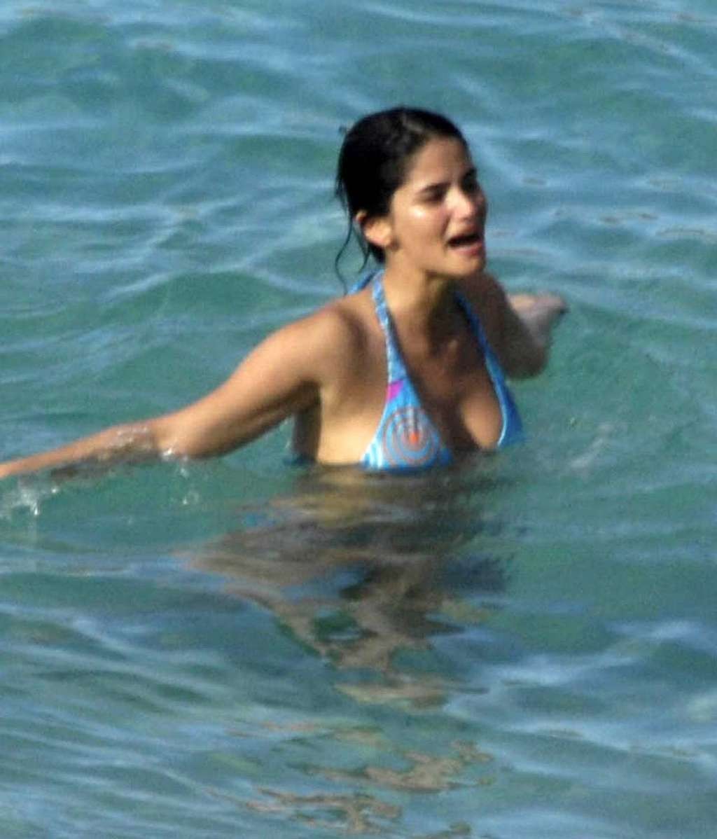 Shermine Shahrivar showing her nice big tits and looking sexy in bikini on beach #75336613