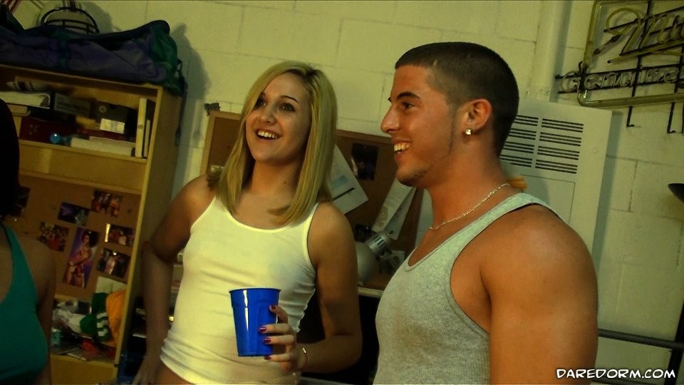 Hot college babes fucking at party in dorm #75689914