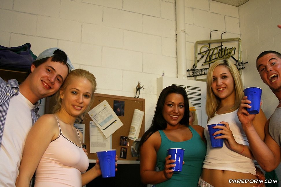 Hot college babes fucking at party in dorm #75689921