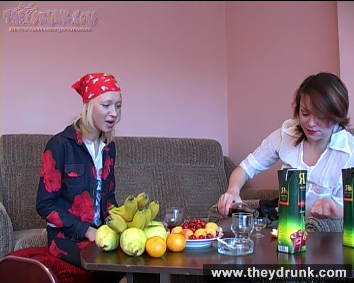 Drunk teen stockinged lesbians Masha and Oksana enjoy drunk cunn #67423430