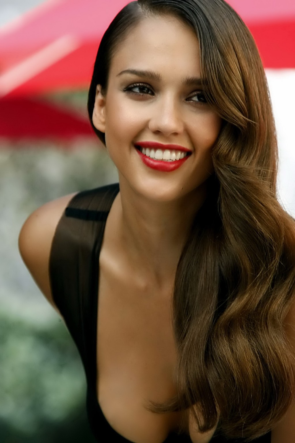 Jessica Alba busty in various black outfit at the Campari calendar photoshoot #75177004
