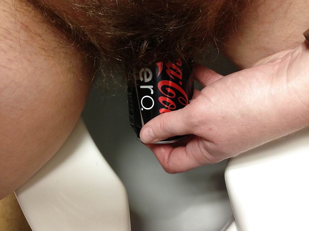 Fat hairy pussy stuffed with coke can #73214594