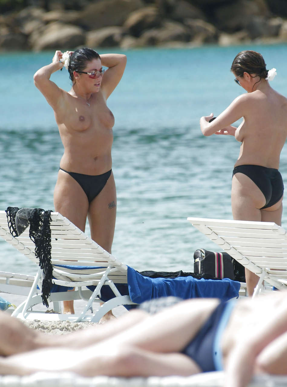 Jessie Wallace showing her nice big tits in water paparazzi pictures #75280729
