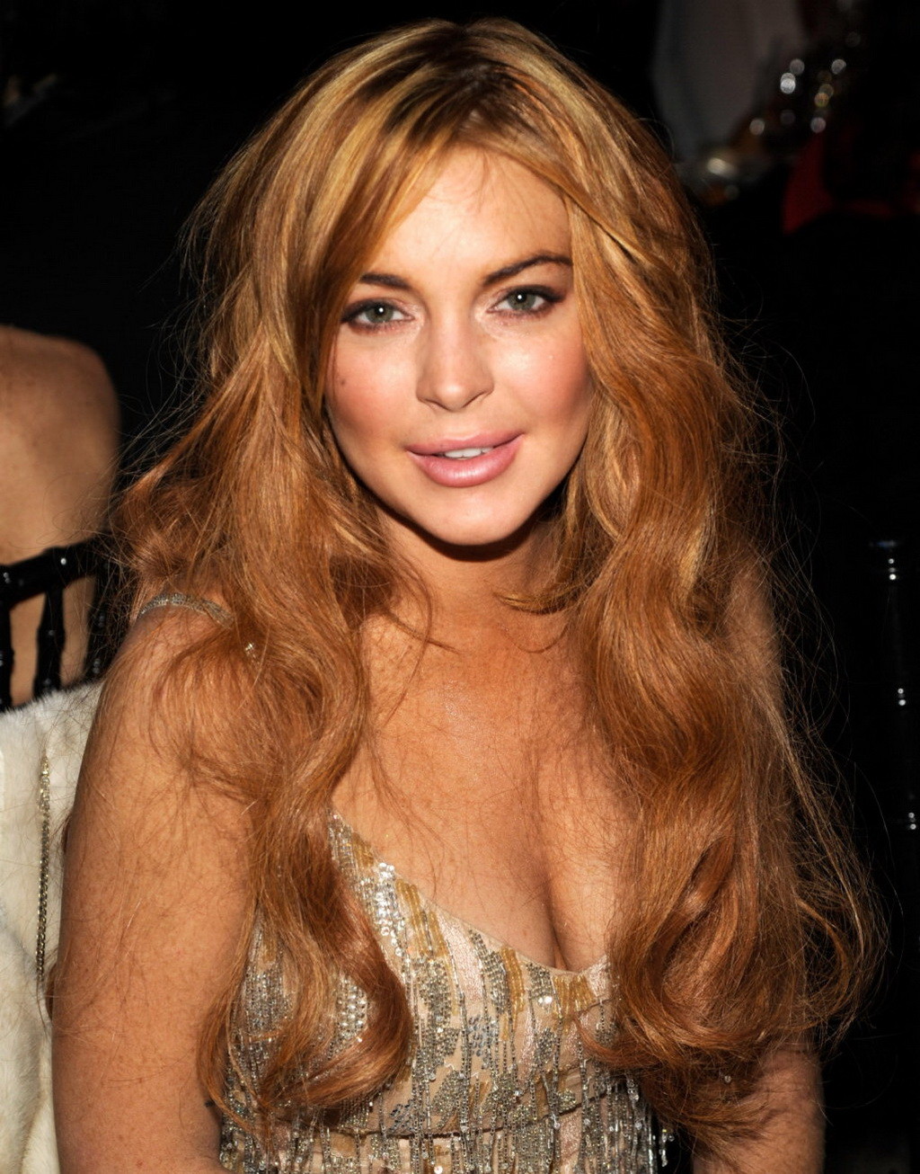 Lindsay Lohan showing huge cleavage at  amfAR New York Gala To Kick Off Fall 201