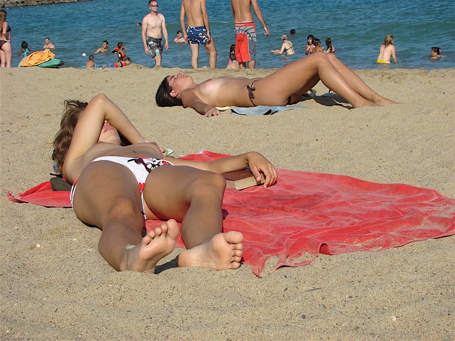 Everyone's on the lookout at this hot trim teen nudist #72247682