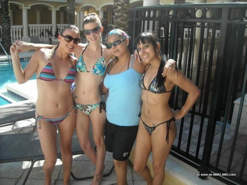 Officemates posing in sexy bikinis during vacation #76132406