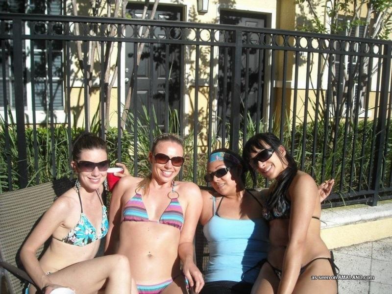 Officemates posing in sexy bikinis during vacation #76132467