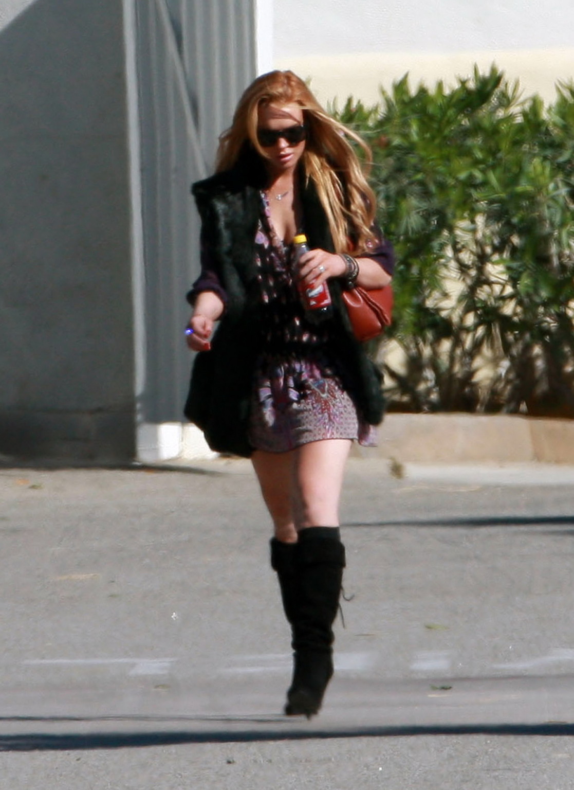 Lindsay Lohan leggy wearing mini skirt  fuck me boots outside Rancho Mirage #75325252